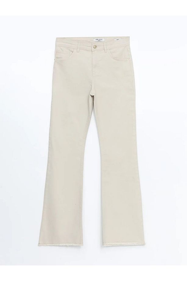 LCW Jeans Bej Mars Flare Kadın Jean Pantolon - 5