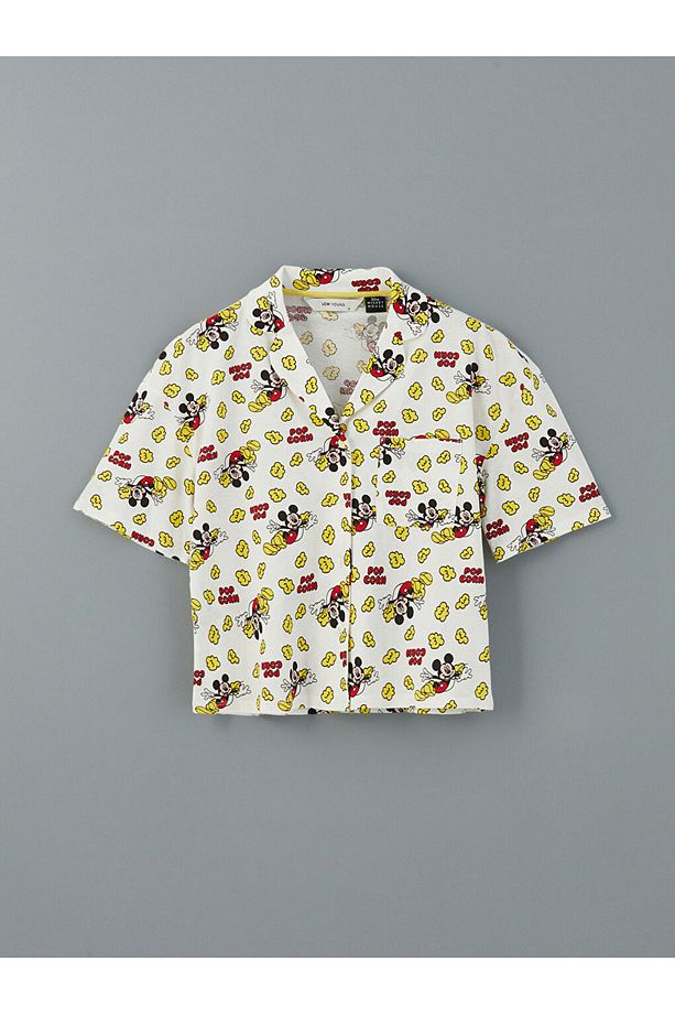 LCW Young Mickey Mouse Desenli Kadın Şortlu Pijama Takımı - 2