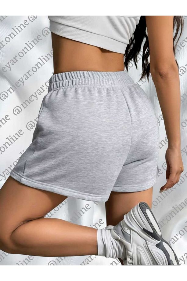 Overlap Waist Space Dye Eşofman Şortu - 1