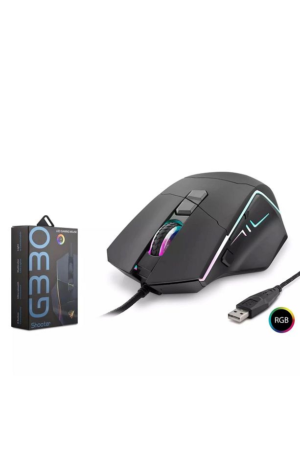 G330 Shooter 6400 Dpı Rgb 1.5mt Usb Kablolu Oyuncu Mouse - 1