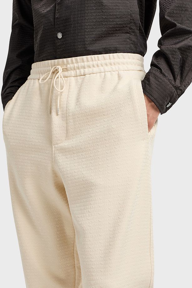 Jakarlı Streç Pamuklu Regular Fit Yüksek Bel Lastikli Paça Jogger Pantolon Erkek PANT - 3