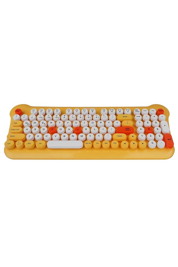 Km-6244 Bunny Renkli Tuşlu Sarı 2.4 Ghz Bluetooth Kablosuz Q Multimedia Klavye Mouse Set - 3