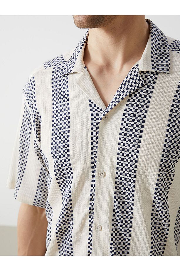 LCW Vision Regular Fit Kısa Kollu Desenli Erkek Gömlek - 3