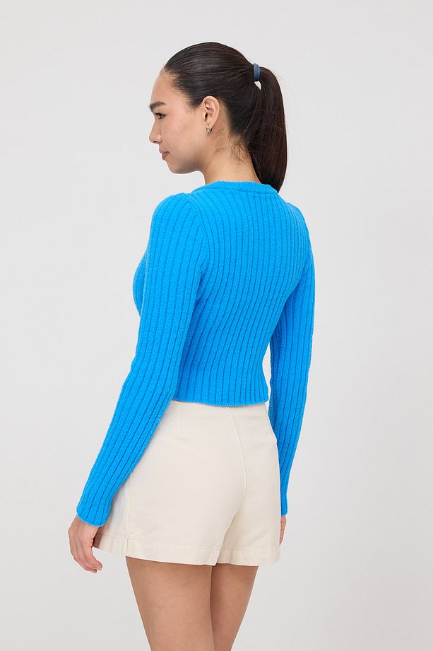 Yumuşak Dokulu Bisiklet Yaka Triko Kazak K3378-B4 - 5