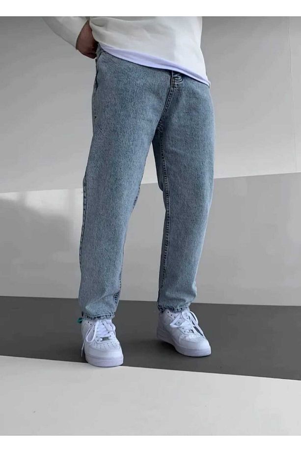 Erkek Rahat Kalıp Asit Yıkamalı Dar Paça Baggy Model Pantolon - 1