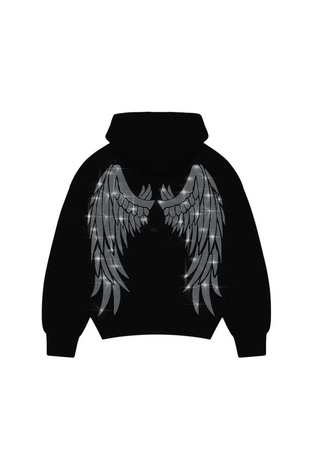 Y2K Wings Rhinestone Rhinestone Hoodie Unisex Sweatshirt