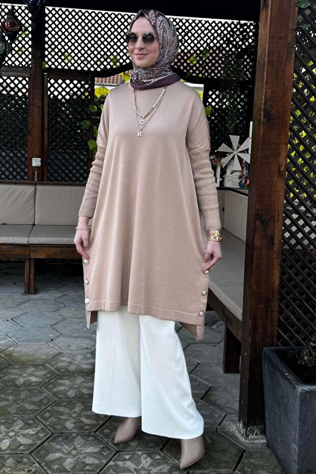 Sevda Triko Tunik Bej - 8