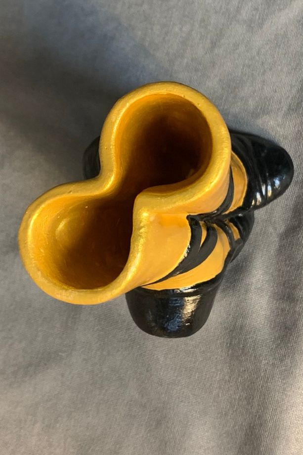 - Ayşe 7362 El Yapımı Siyah Balerin Ayakkabısı Dekoratif Biblo / Vazo - 10 x 16 cm - 4