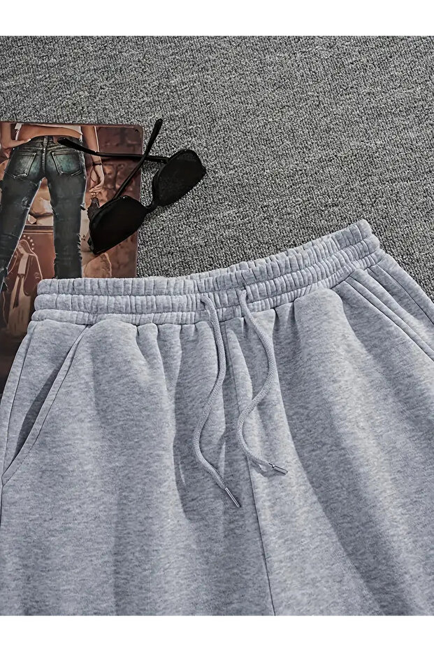 Gülen Surat Baskılı 2'li Şort Unisex Yazlık Rahat Basic Şort - 6