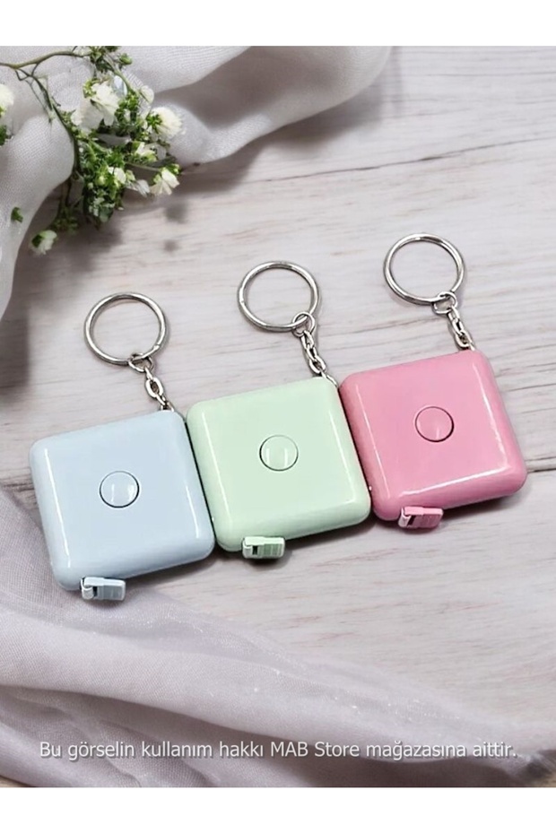 1.5 Meter Automatic Wrap Square Mini Tape Measure Set of 3 - Key Chain Roller Tailor Measuring Tape 150 cm - 3
