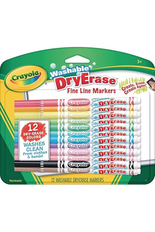 Washable Dry-Erase Fine Line Marker 12ct 98-5912