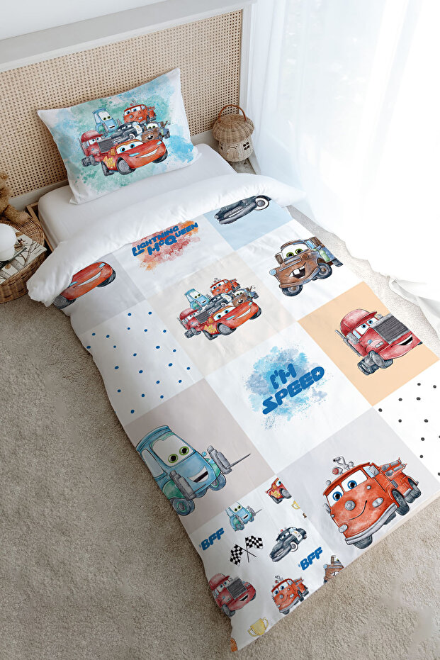 Single Duvet Cover Set (Without Sheets) 160X220 cm - Cartoon Series - Racer Lightning Patchwork