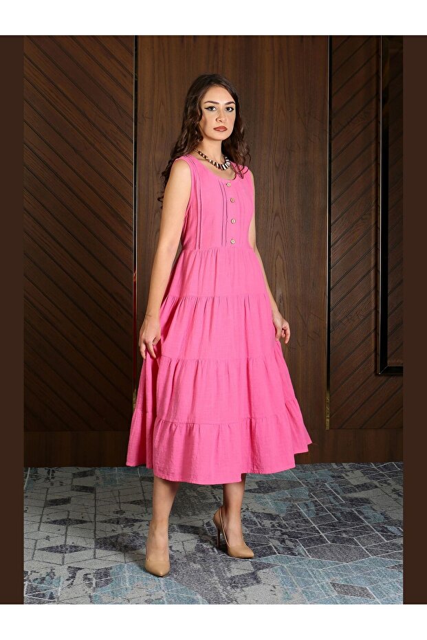 Flam pamuk Elbise - 3