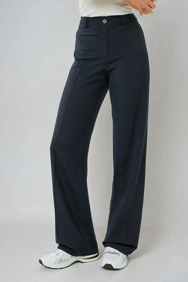 Yüksek Bel Straight Kumaş Pantolon - 1