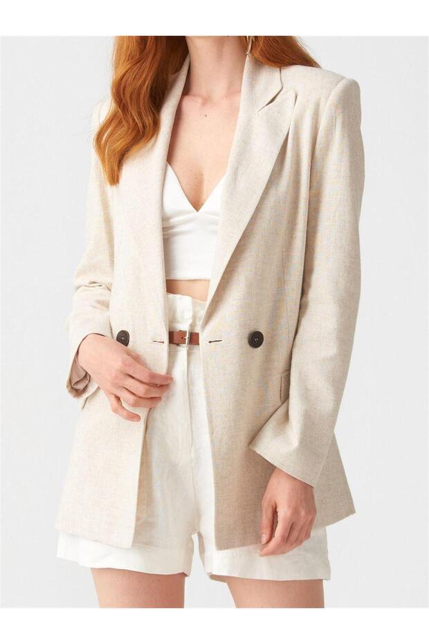 6785 Two-Button Linen Jacket - 2