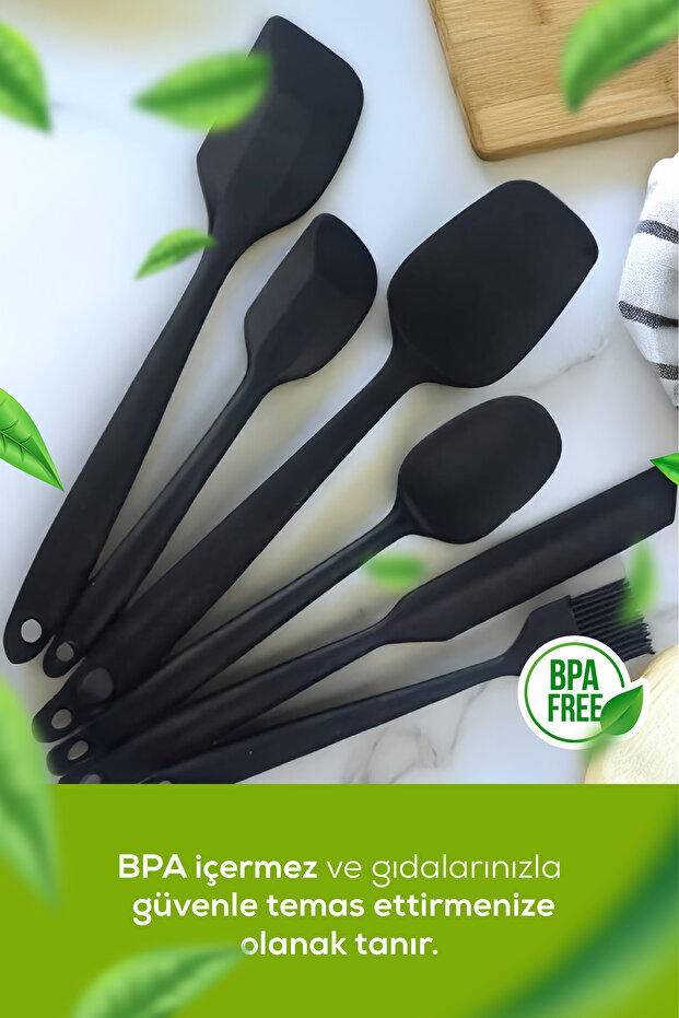 6 Parça Silikon Servis Seti Siyah - 3