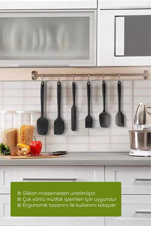 6 Parça Silikon Servis Seti Siyah - 2