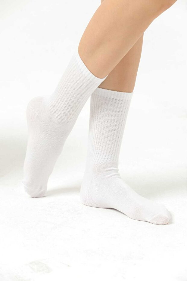 جوارب قطنية أساسية بلون واحد في علبة خاصة، 5 قطع من الجوارب القطنية - 2