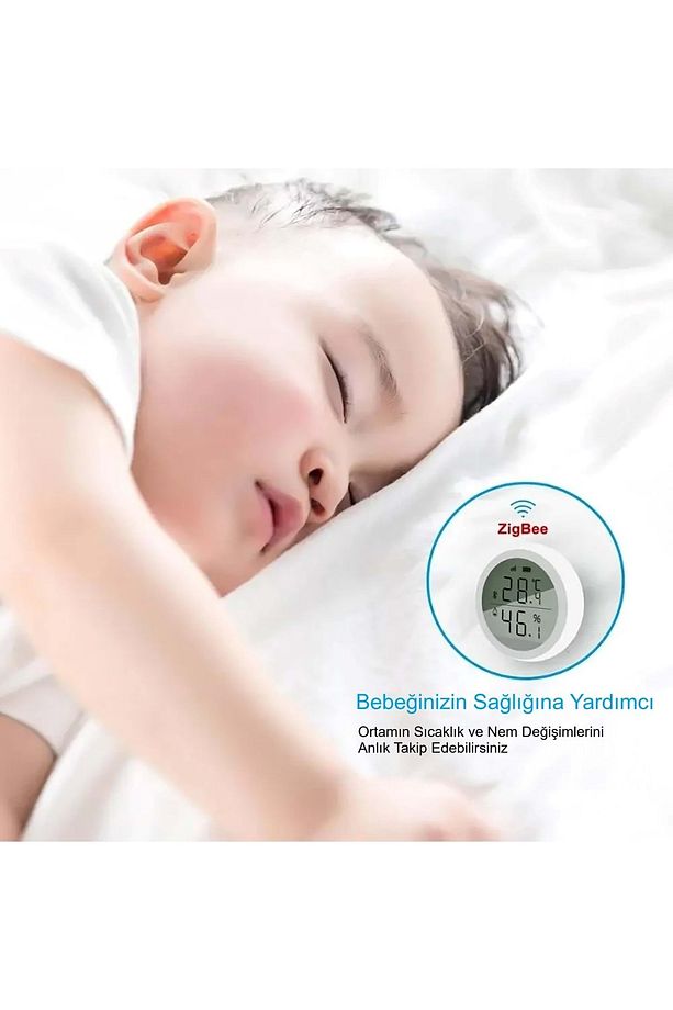 ZigBee Tuya Akıllı Yaşam Uygulaması Sıcaklık Nem Sensörü LCD Ekran APP Kontrol - 8