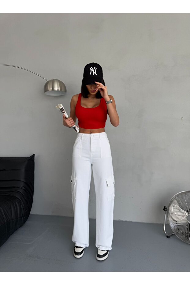PANTALONI GABARDINE CU BOCĂLATĂ CU - 3