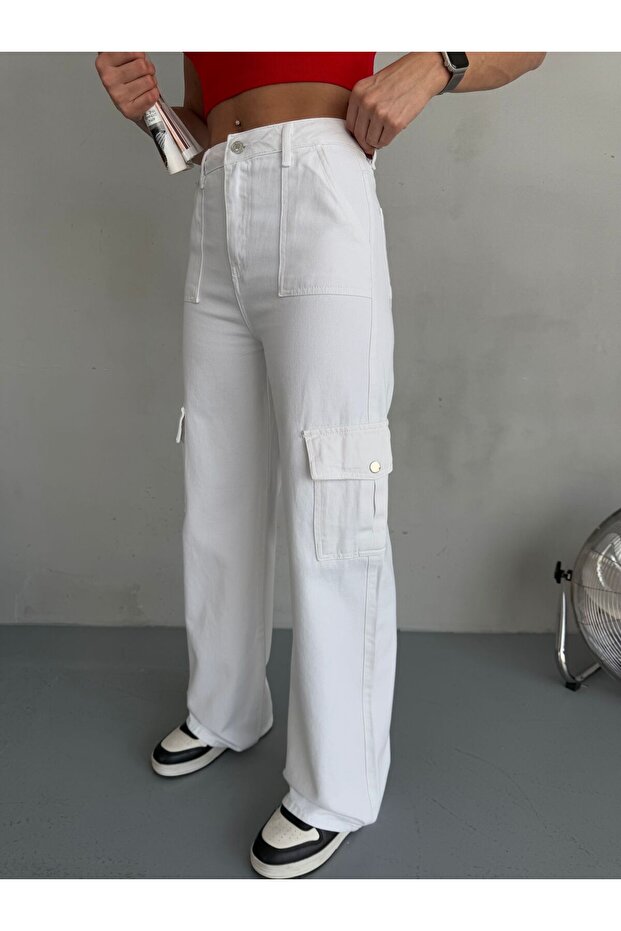 PANTALONI GABARDINE CU BOCĂLATĂ CU - 5