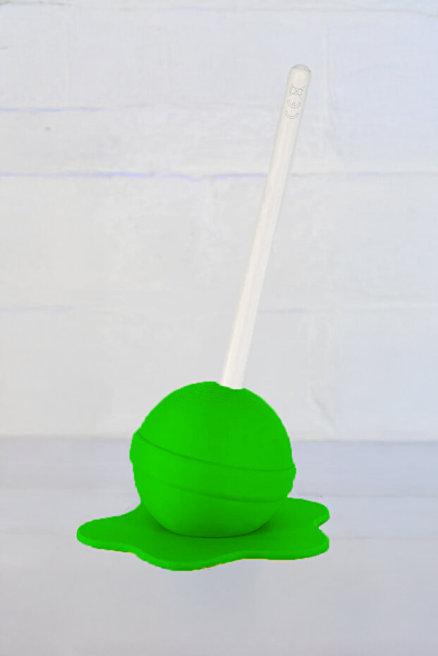 Melting Lollipop Apple Pen and Pen Holder Green