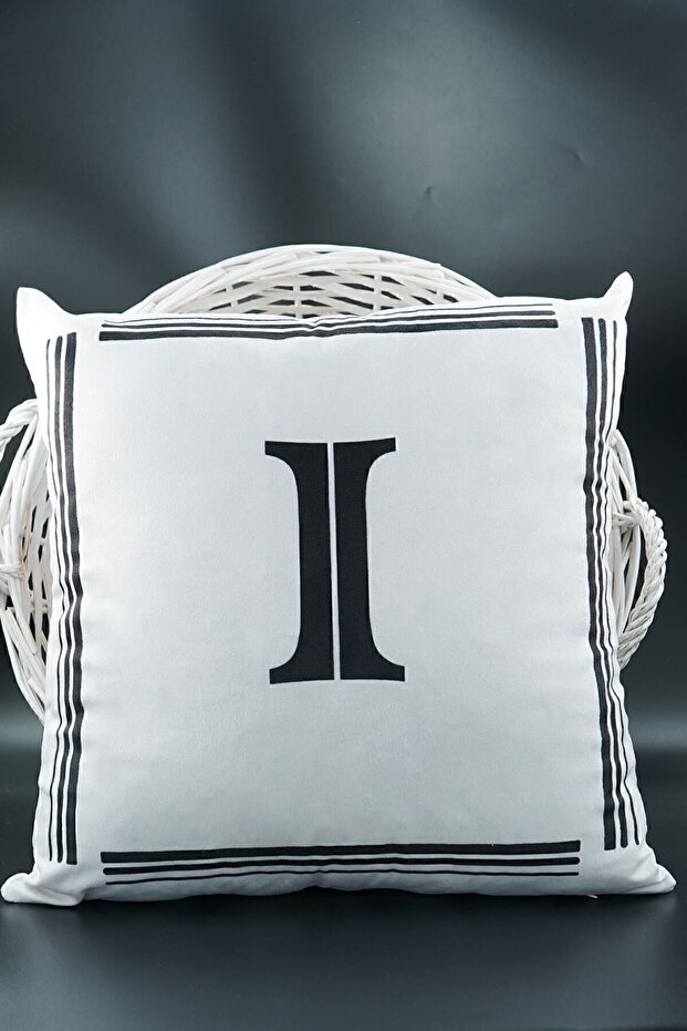 Letter Cushion Cover Velvet 43X43 cm Double Sided Letter I Cat Patterned Marriage Proposal Birthday