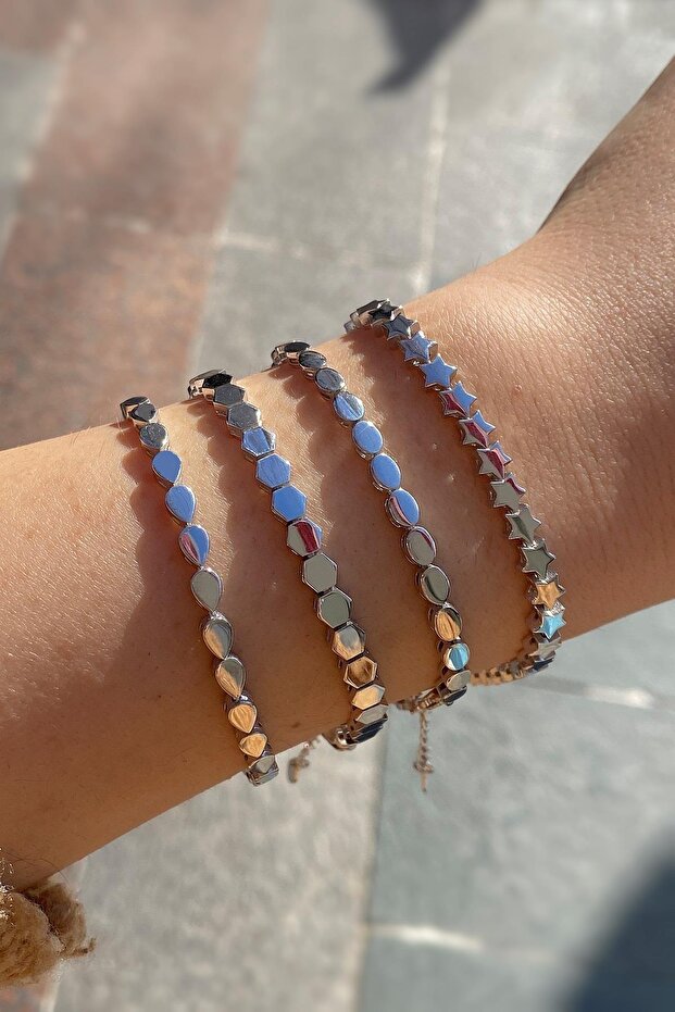 Gümüş taşsız model bileklik oz78e23d1 - 4