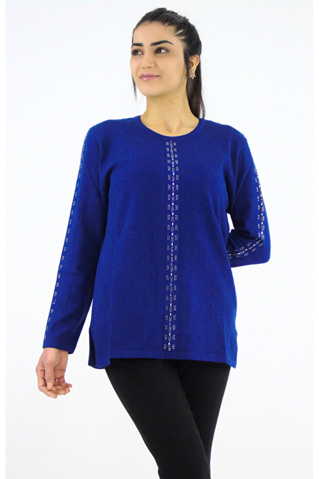 Sıfır Yaka Triko Bluz - 1