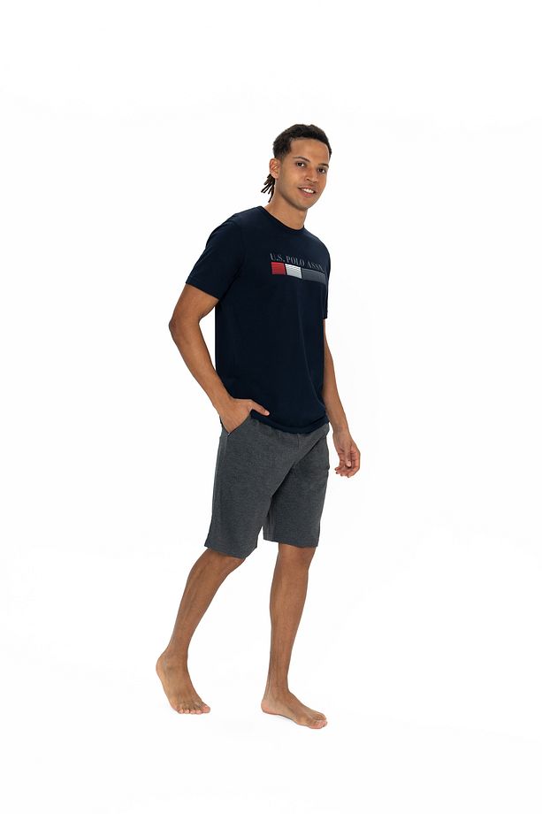 U.S. Polo Assn. Erkek Yuvarlak Yaka Şortlu Takım Pijama SMR.MN.ZE1.TA8.GR.8.O.7.UP1.LKE2811 - 3