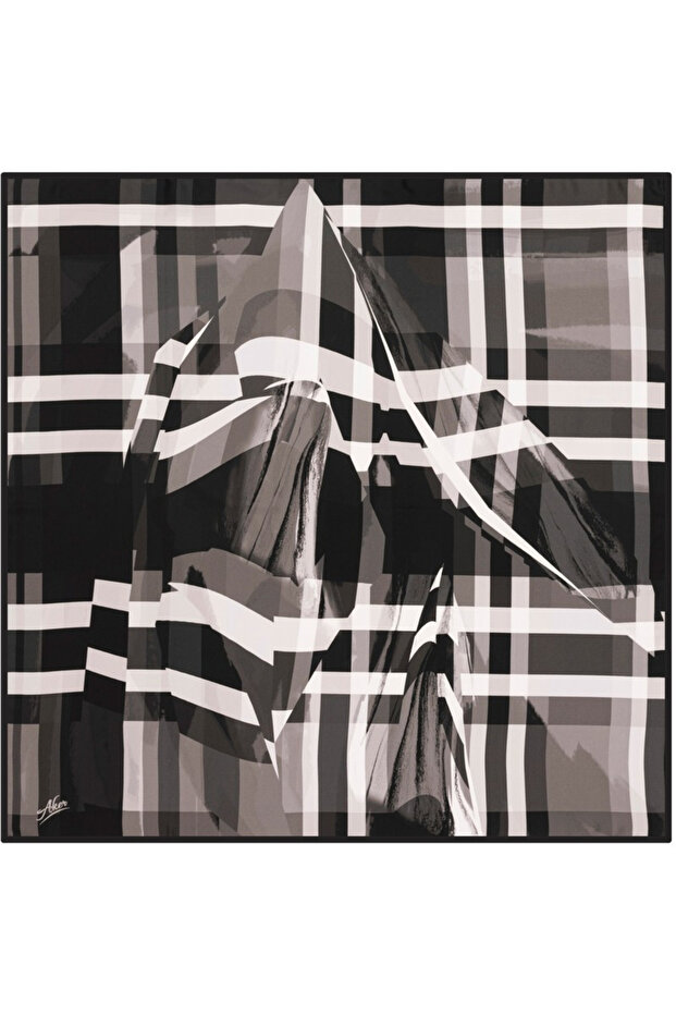 90X90 Aker Polyester Tivil Eşarp - 1