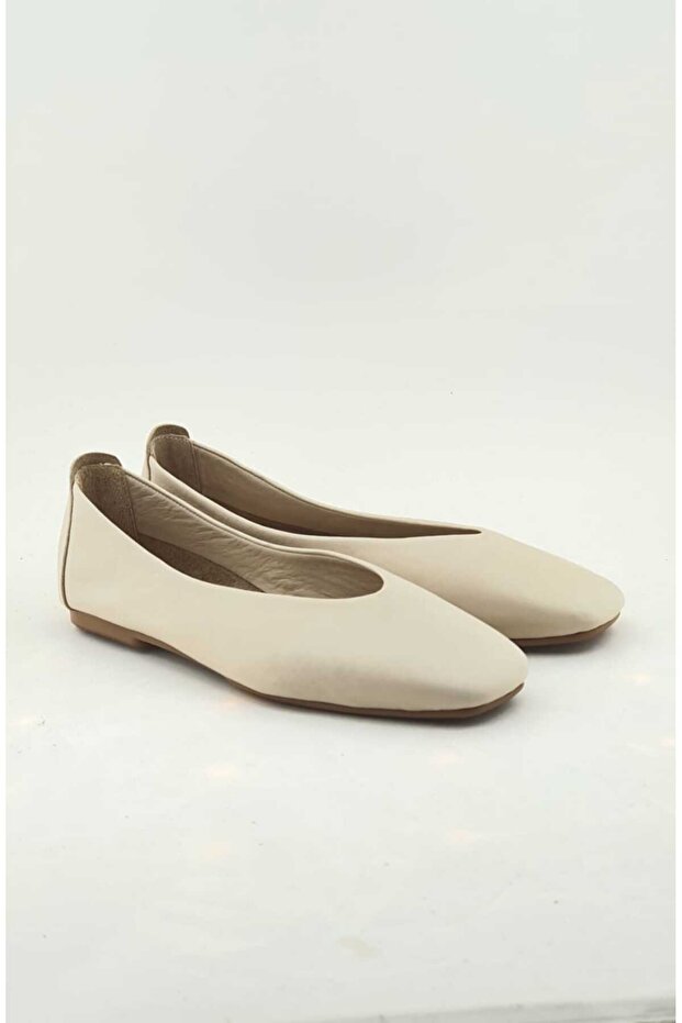Genuine Leather Beige Ballet