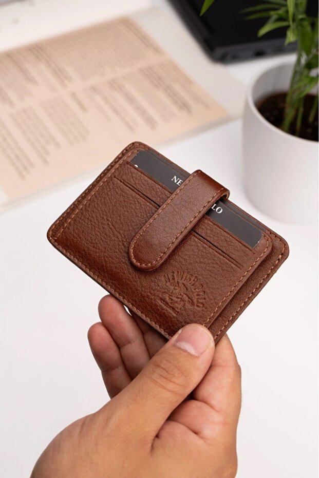 Men's Genuine Leather Wallet and Card Holder - Tan
