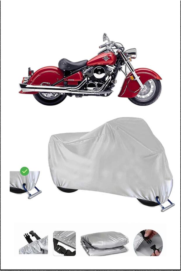 قفل Kawasaki VN800DRIFTER متوافق مع غطاء دراجة نارية متين مقاوم للماء - رمادي