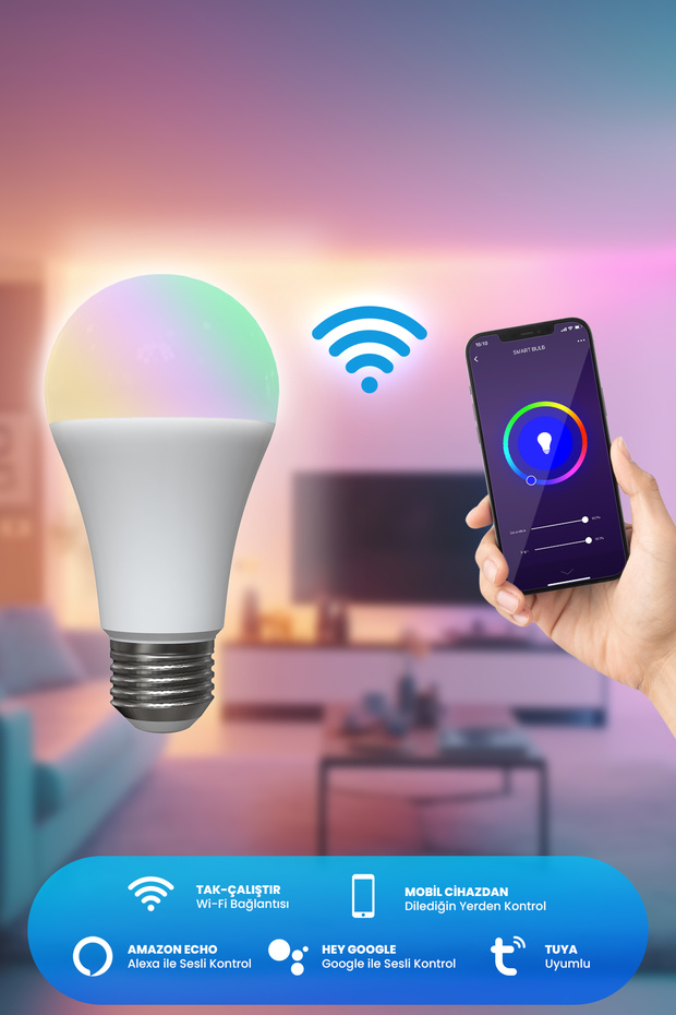 As8229 Cw Akıllı Wifi Led Lamba 9w Ampül Tuya App Uyumlu - 2