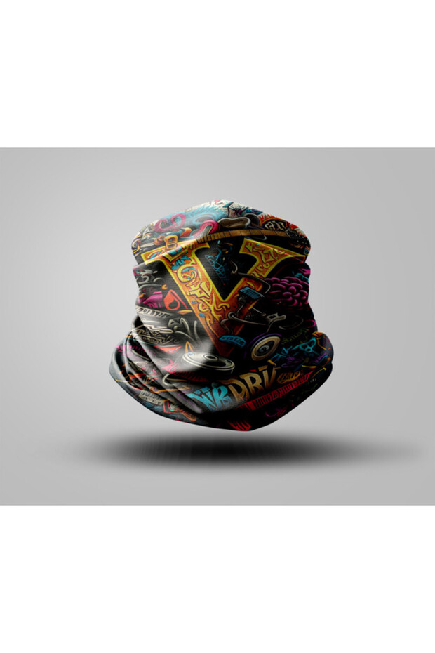 Lettering Designed Biker Buff Mask Outdoor Neck Collar Unisex Bandana