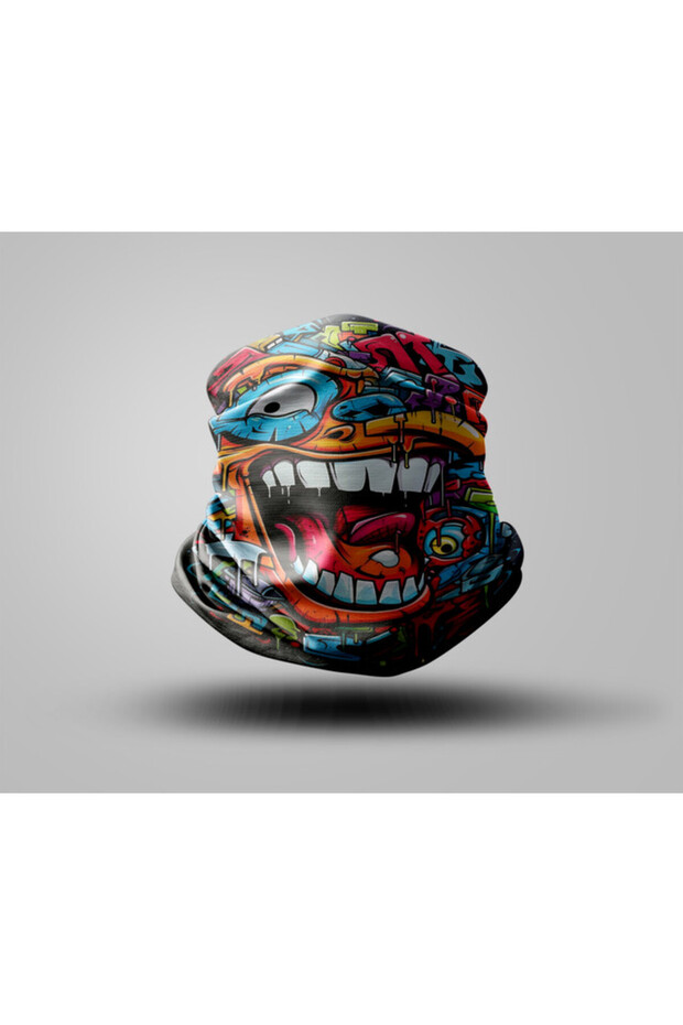 Lettering Designed Biker Buff Mask Outdoor Neck Collar Unisex Bandana
