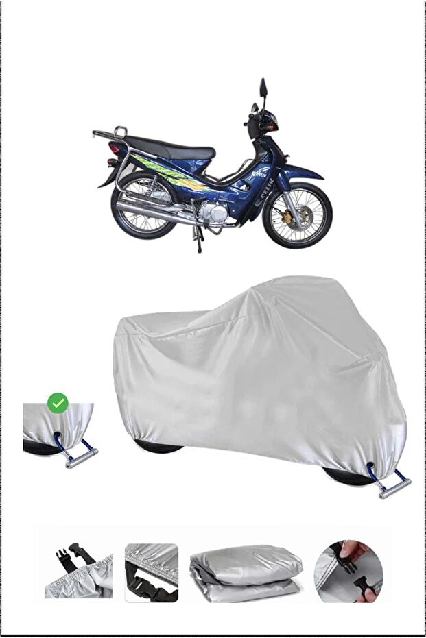 Steel Motor Cup110 Lock Compatible Waterproof Durable Motorcycle Canvas-Gray