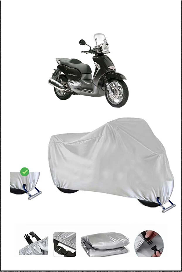 Aprilia Scarabeo500 Lock Compatible Waterproof Durable Motorcycle Canvas-Gray
