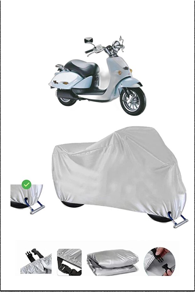 Aprilia Mojito125Custom Lock Compatible Waterproof Durable Motorcycle Tarpaulin-Gray