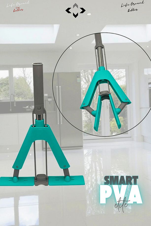 elite Smart PVA Kelebek Mop Sıkmalı Pva Mop Islak ve Kuru Yüzey Mopu Mikrofiber Temizlik Mopu - 2