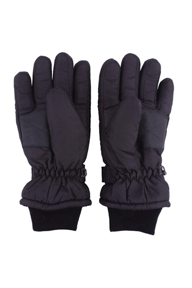 Ebeveyn Garson Kar Eldiven Siyah Düz Kar Eldiven - 4