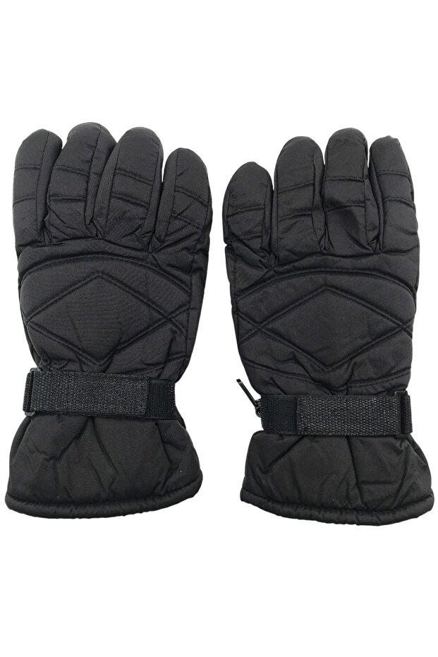 Ebeveyn Garson Kar Eldiven Siyah Düz Kar Eldiven - 3