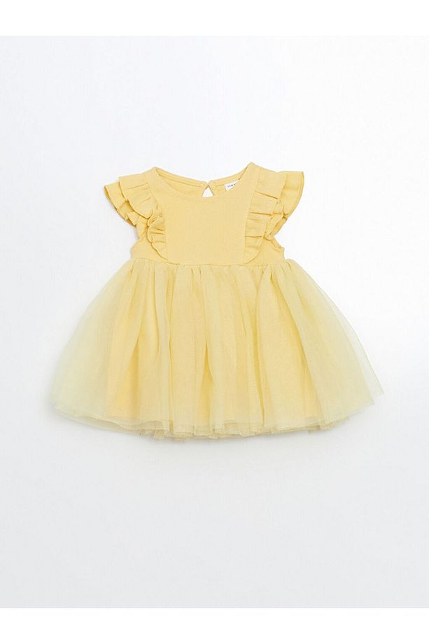 LCW baby Basic Dantel Tüllü Kız Bebek Elbise - 1