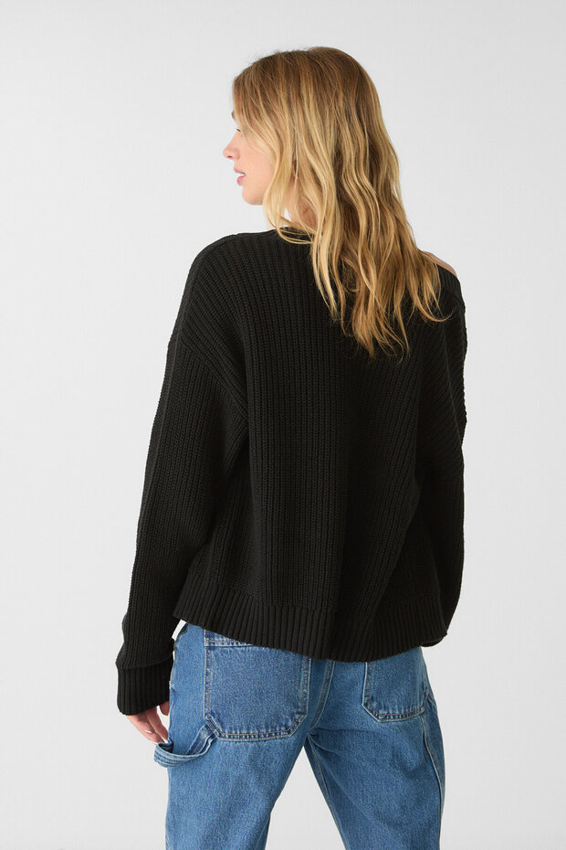 Düğmeli triko hırka - 3