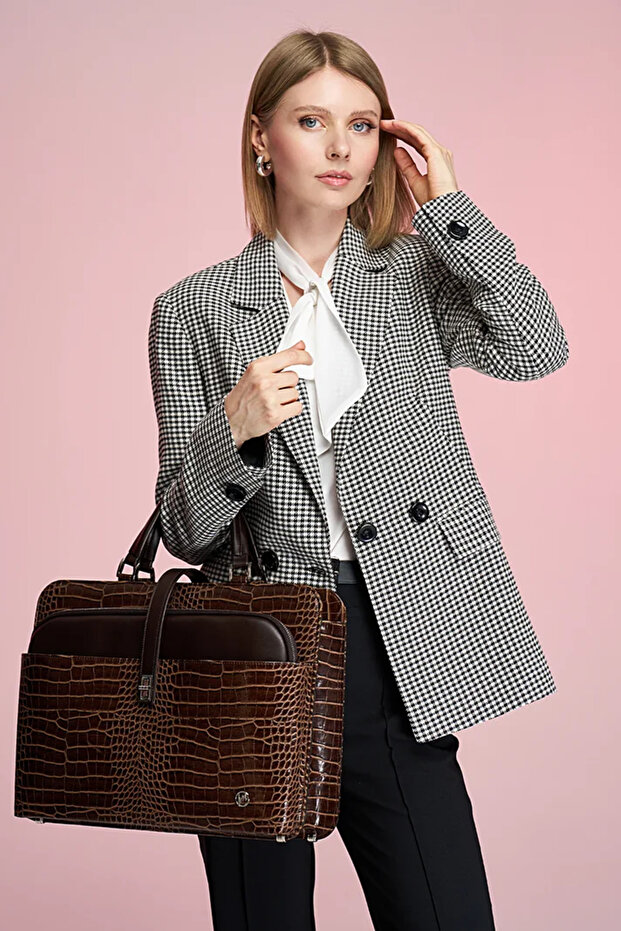 Women's Briefcase Laptop Bag Brown