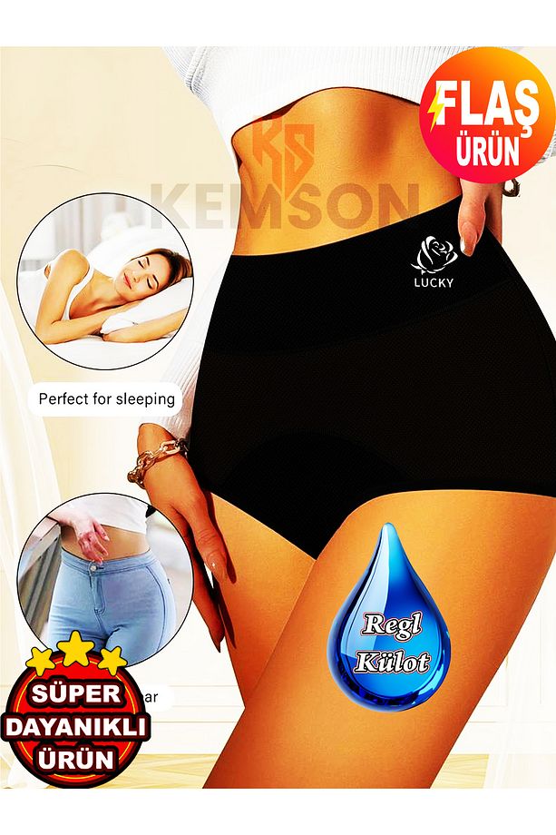 Yıkanabilir Regl Külodu Sızıntı Yok, Endişe Yok! Süper Emici Yüksek Bel ToparlayıcıTam Koruma! - 3