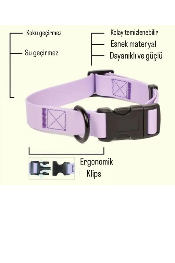 KÖPEK BOYUN TASMASI BİOTHANE KİR,SU GEÇİRMEZ TOKALI KOLAY TEMİZLENEBİLİR - 2
