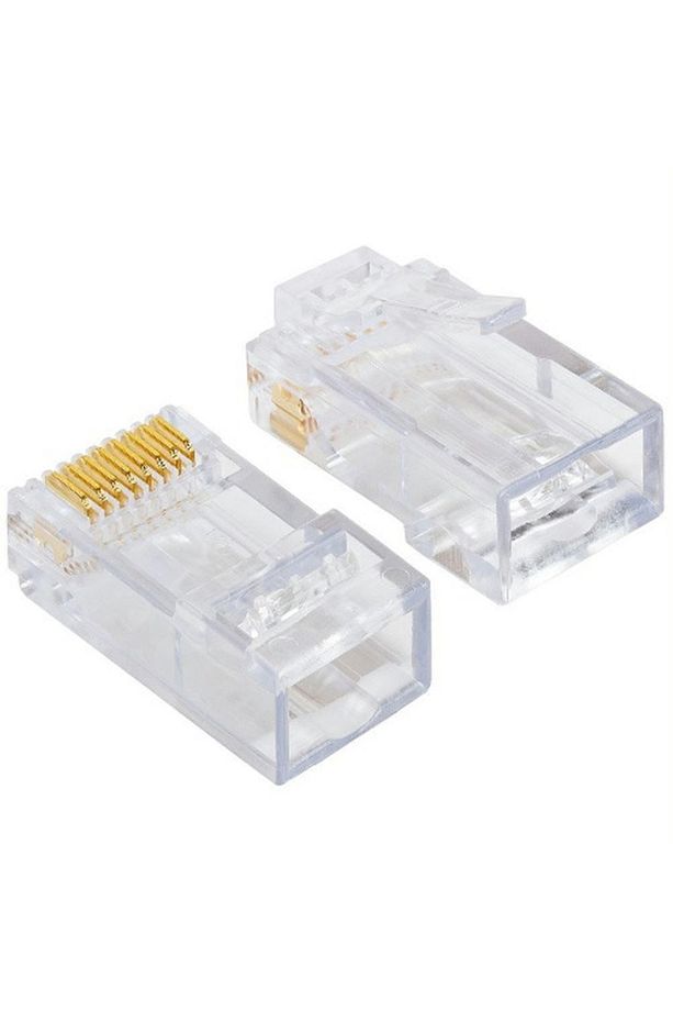 100 Adet - RJ45 Konnektör Network Cat5 Cat6 Jak Jack Ethernet Uç - 8