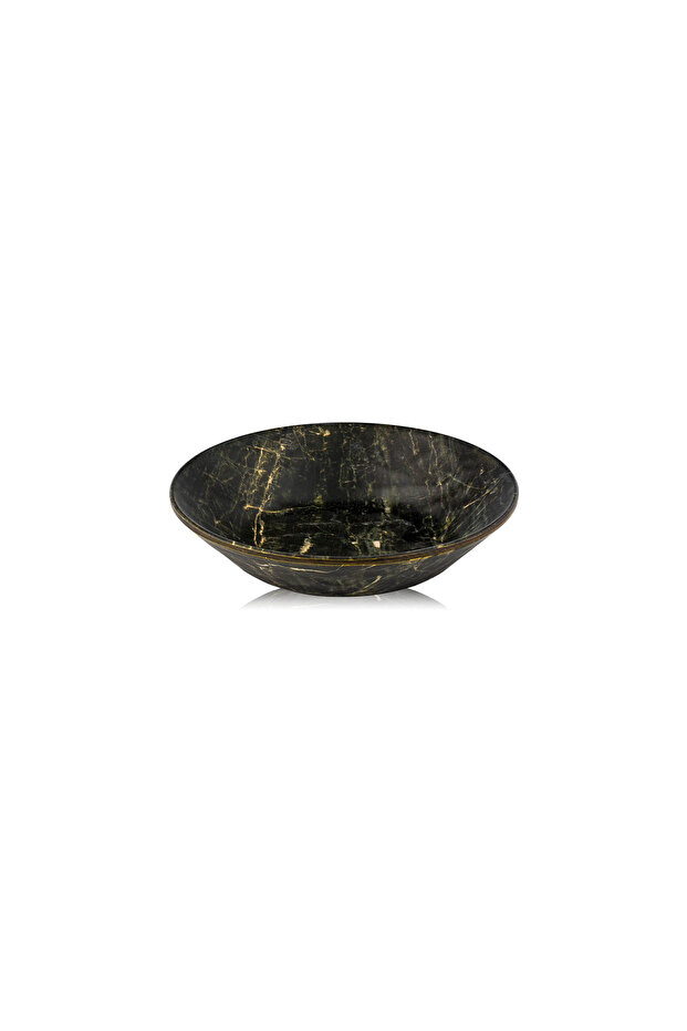 Hybrid Wooden Relief Pit Plate 6 Pieces 19 cm Ebony Patterned